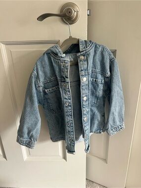 Zara Light Blue Hooded Denim Jacket for Kids